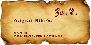 Zsigrai Miklós névjegykártya