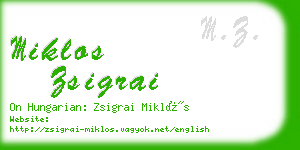 miklos zsigrai business card